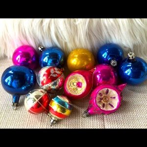 Vintage mercury glass Christmas ornaments